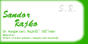 sandor rajko business card